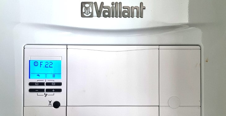 vaillant boiler fault code f22